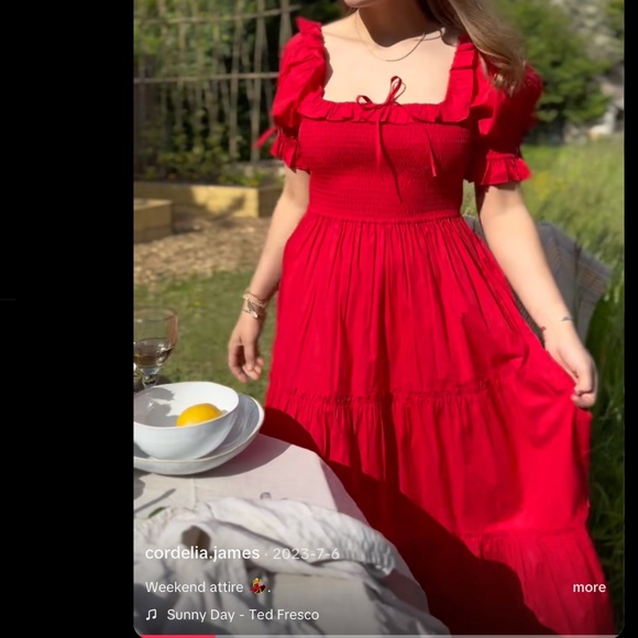 NWT Pink City Prints Meryl Poplin Midi dress in Cherry Medium - Picture 2 of 15